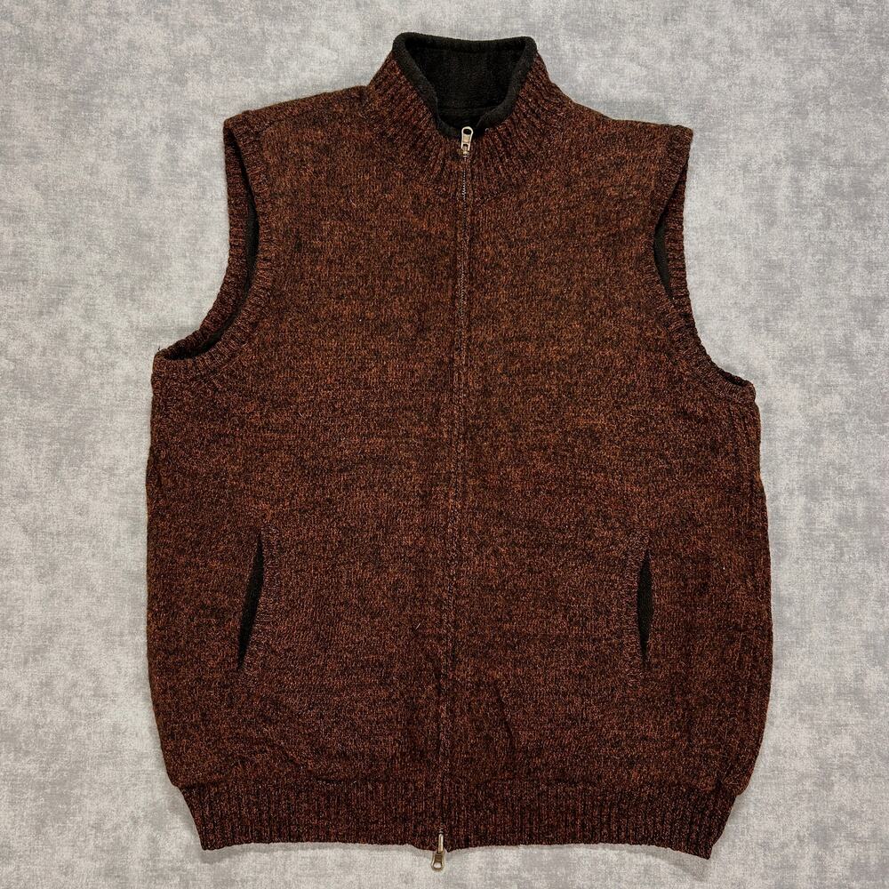 Pendleton brown Shetland wool outdoors casual reversible fleece vest mens XL